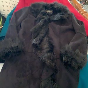 Bagatelle striking coat work faux fur trim and lining